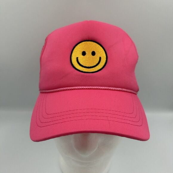 David and Young Accessories - David‎ And Young Pink Smiley Face Hat Preppy OS